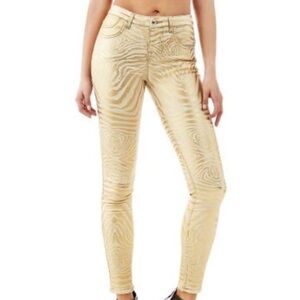 Marciano Gold Pattern Stylish Skinny Luxe Denim Pants - Size 27
